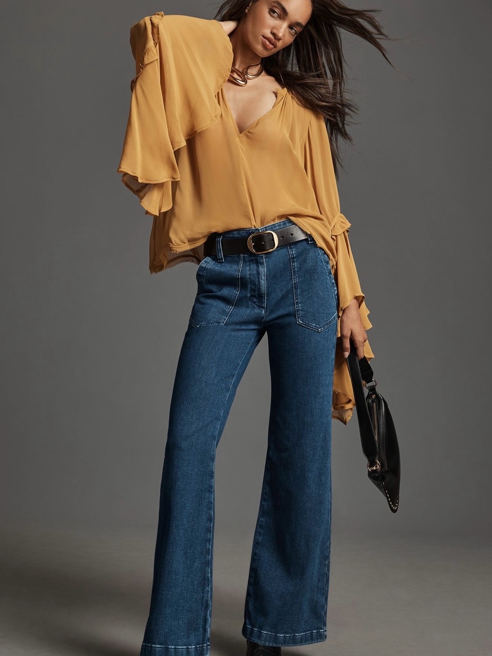 The Naomi High-Rise Wide-Leg Jeans by Maeve - Size 32